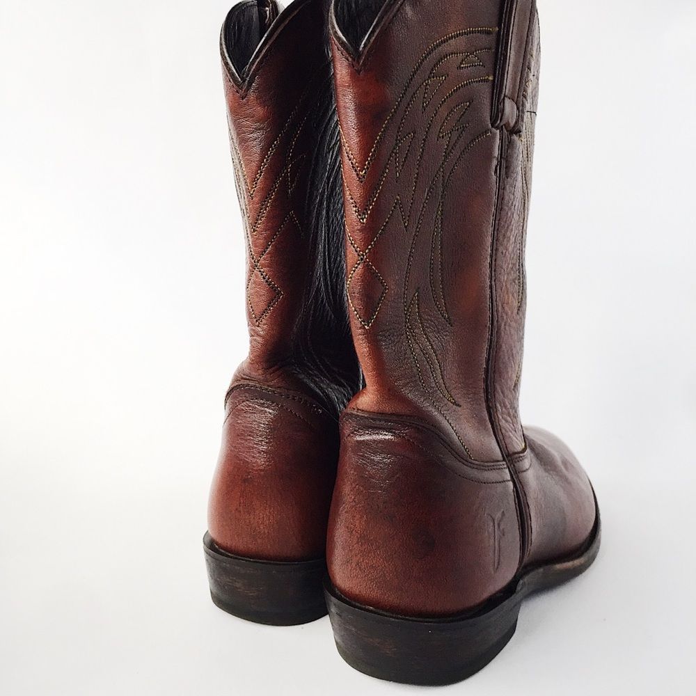 Frye Brown Leather Mid-calf Boots Youth 4 - Picture 5 of 7